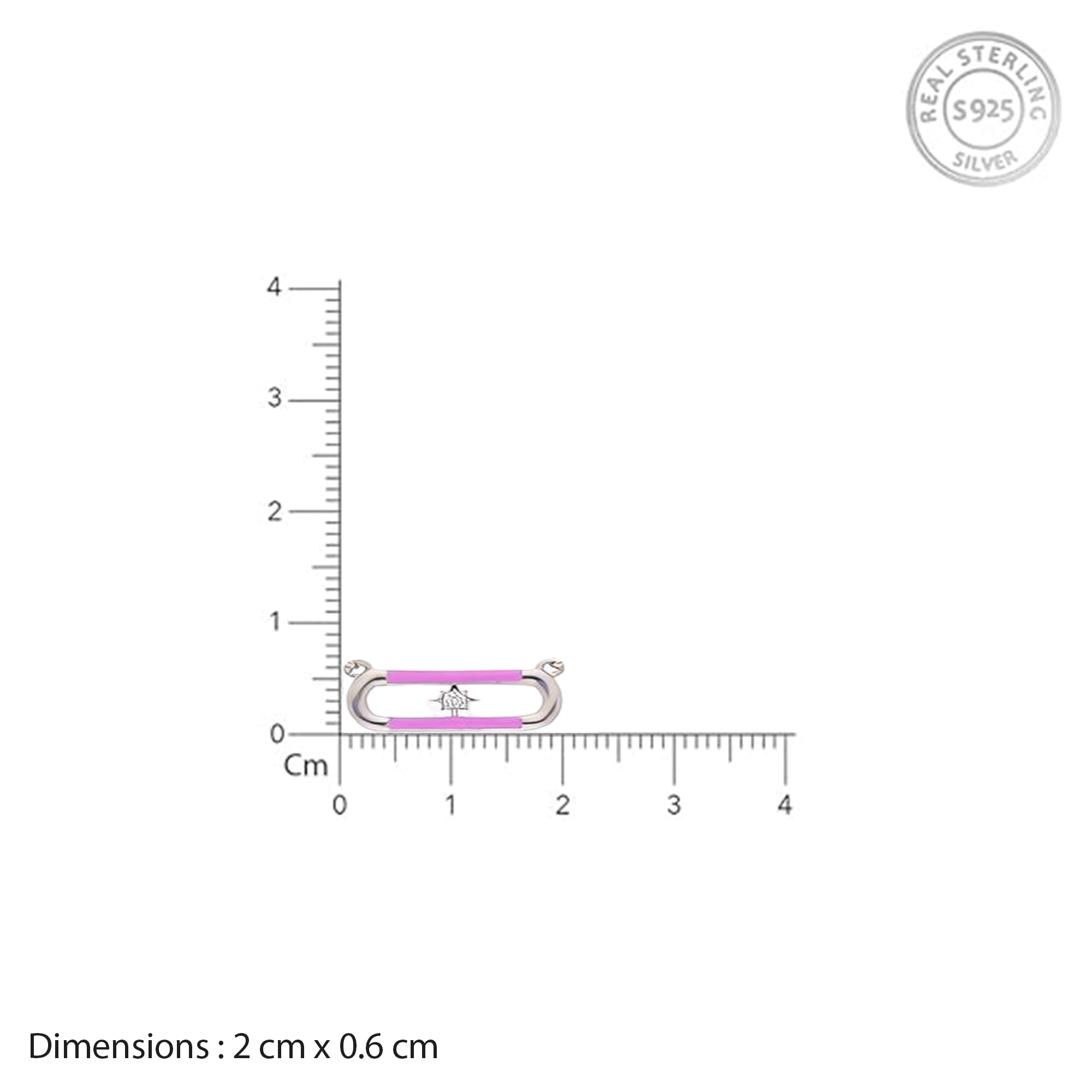 Pink Enamel Link Necklace with Diamond Accent for a Modern Twist of Elegance and Edge