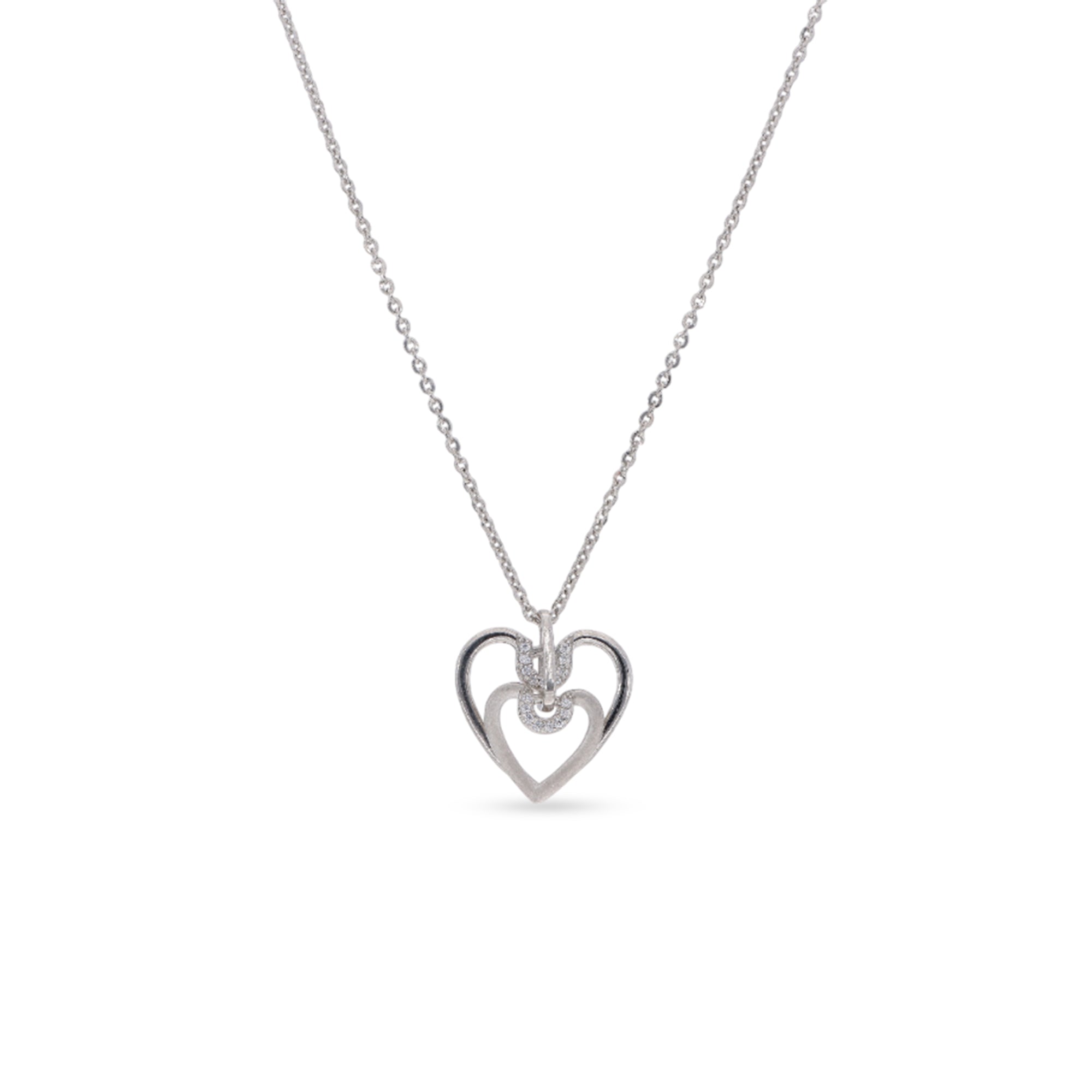 Double Heart Pendant Necklace