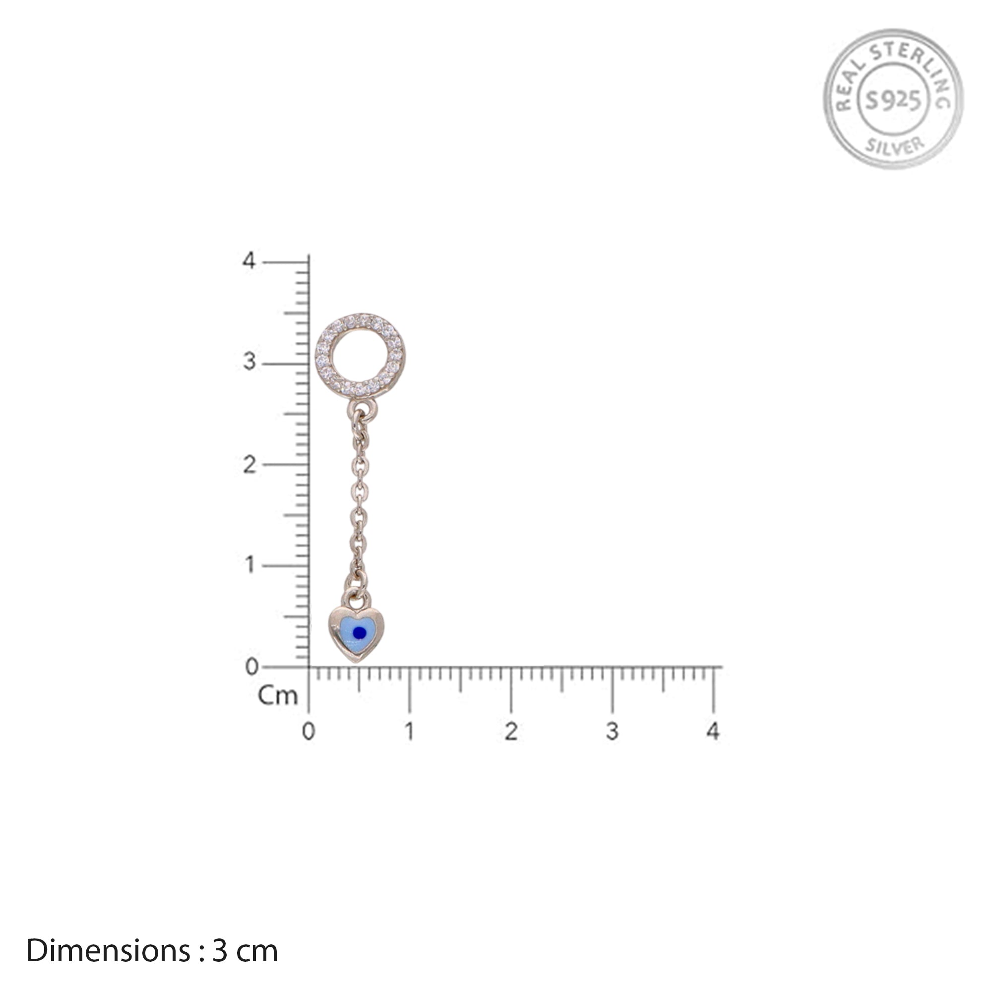 Blue Heart Evil Eye Necklace & Dangle Earrings Set with Pave Crystal Circles ? Symbolic Jewelry for Daily Protection and Style