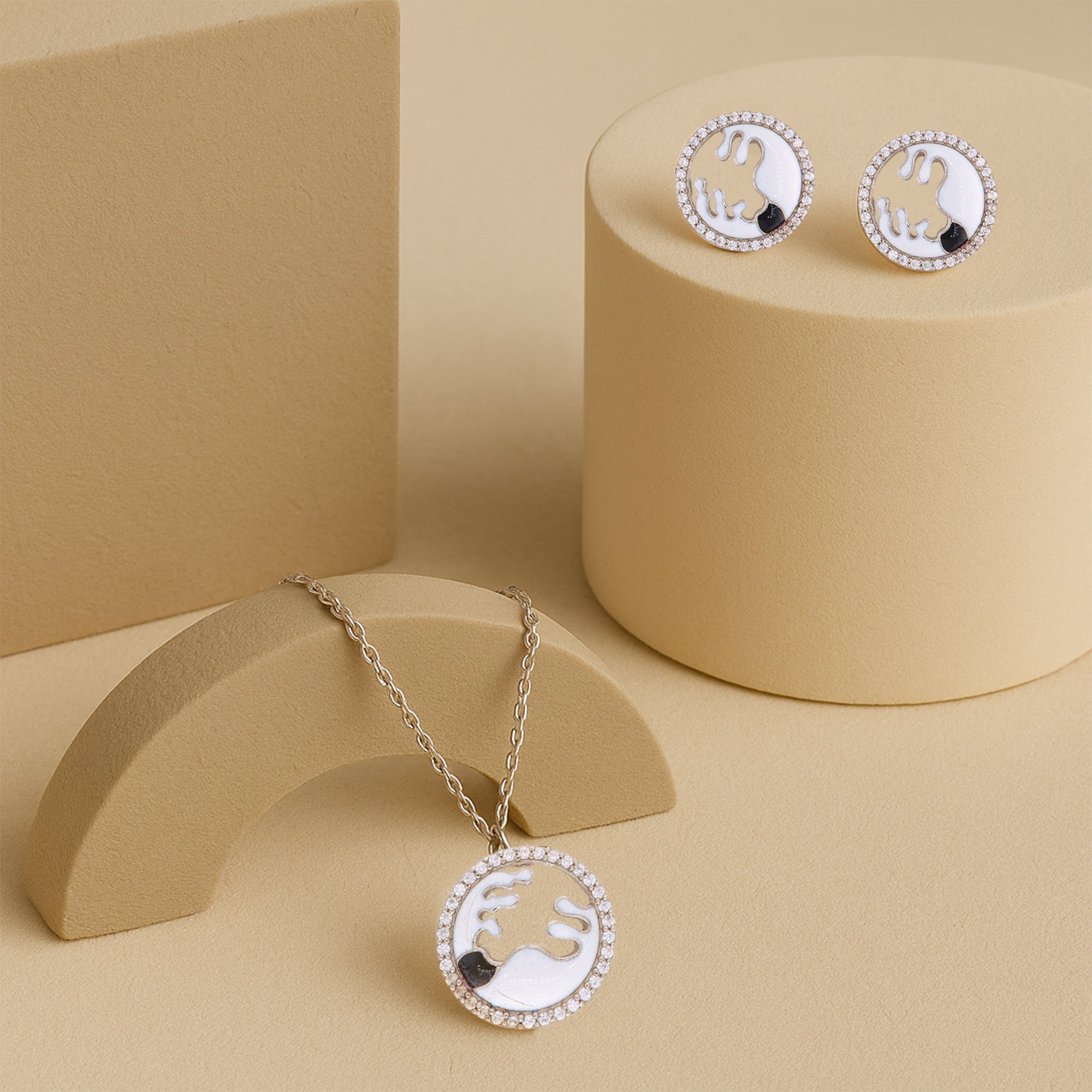 Ocean Wave Pendant & Earrings