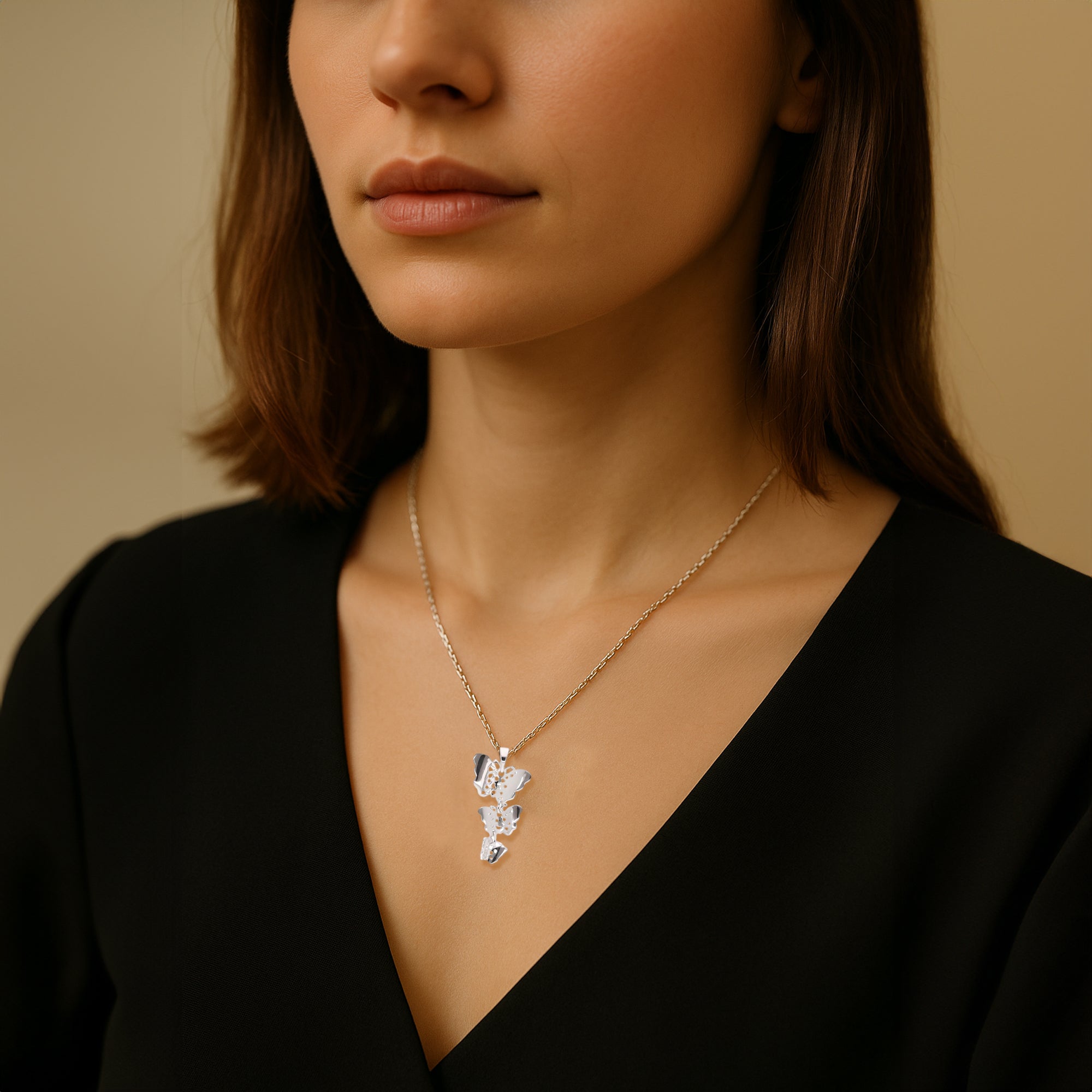 Butterfly Trio Pendant Necklace
