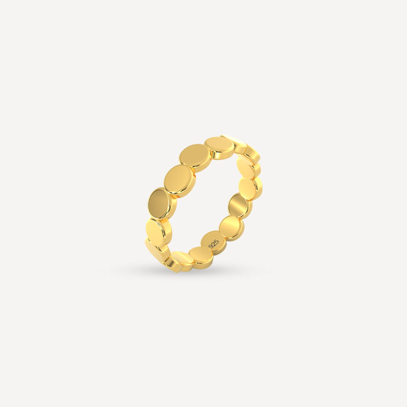 Gold Disc Stacking Ring – 925 Sterling Silver