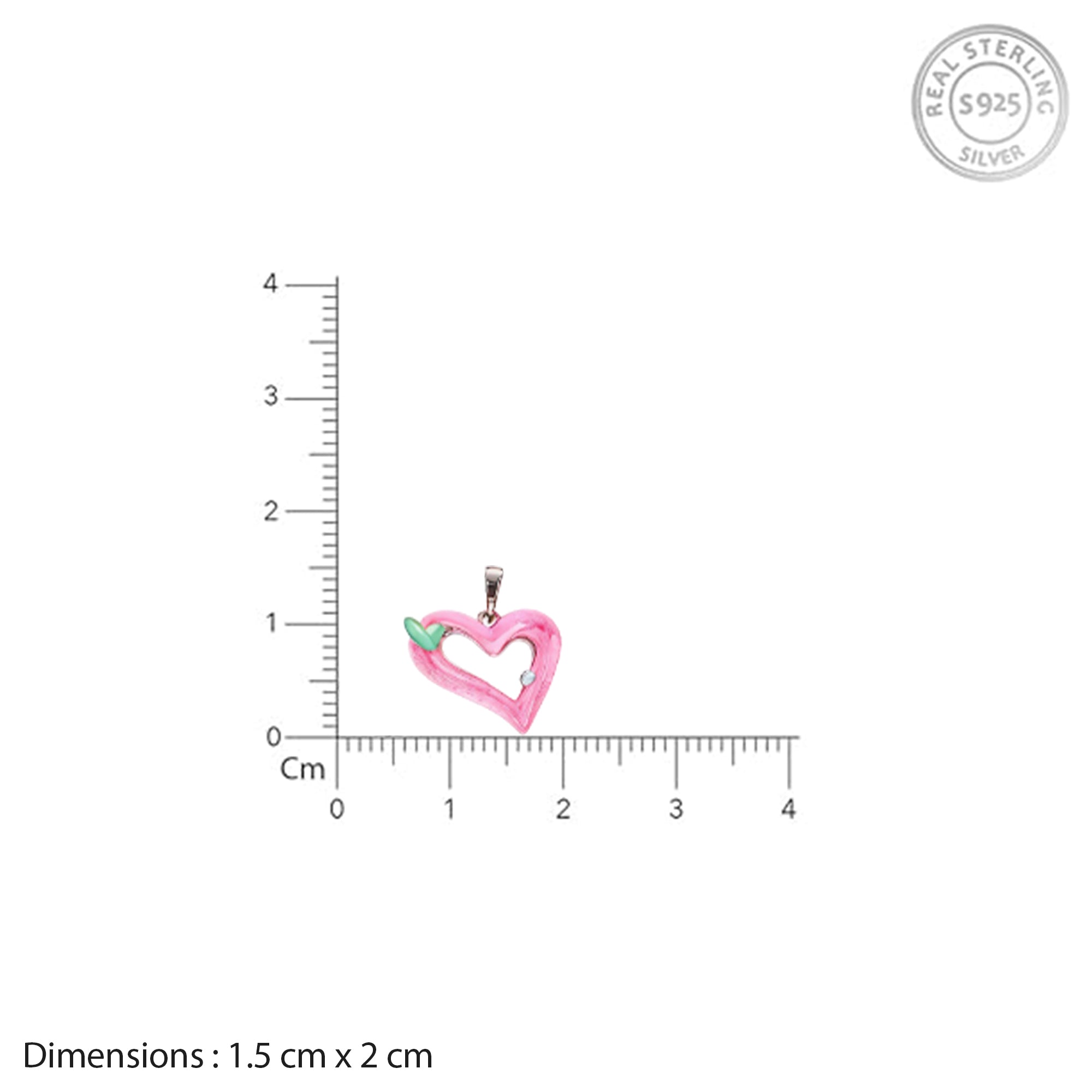 Cute Pink Enamel Heart Necklace with Mint Green Accent – Playful & Stylish