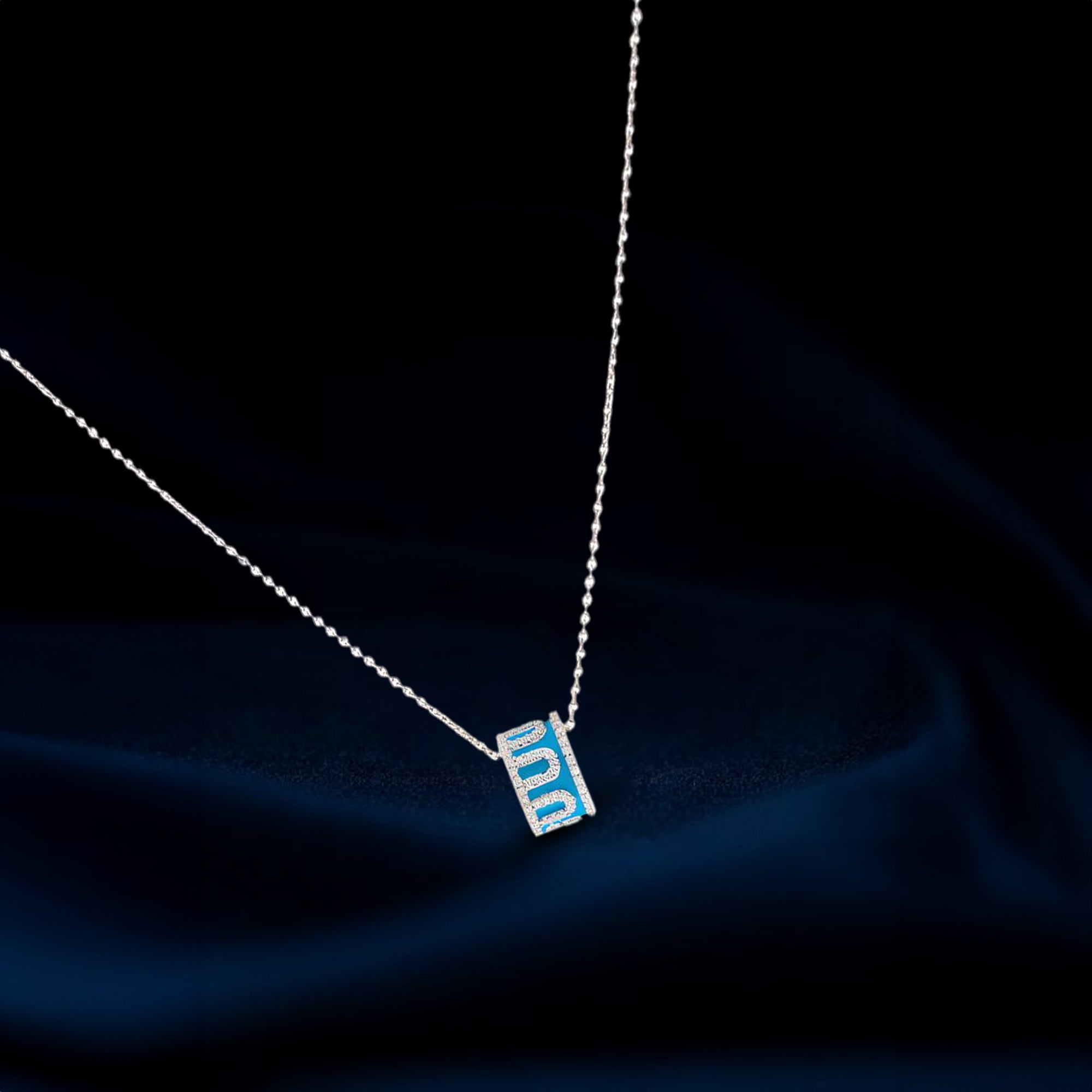 Scorpio Zodiac Pendant Necklace – Blue Enamel with Silver Detailing