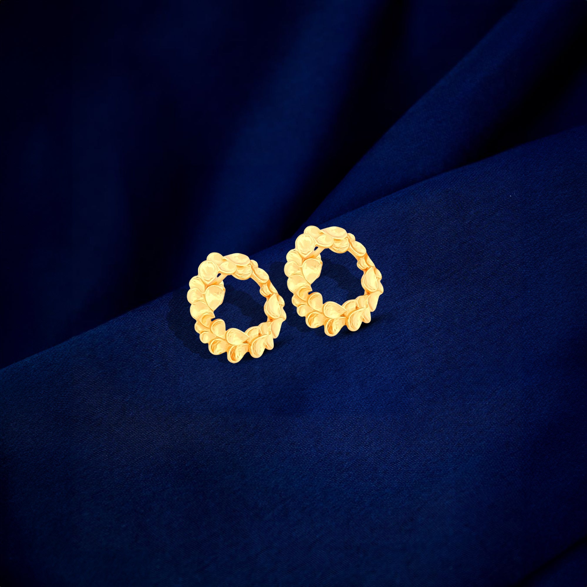 Gold-Plated Petal Loop Stud Earrings