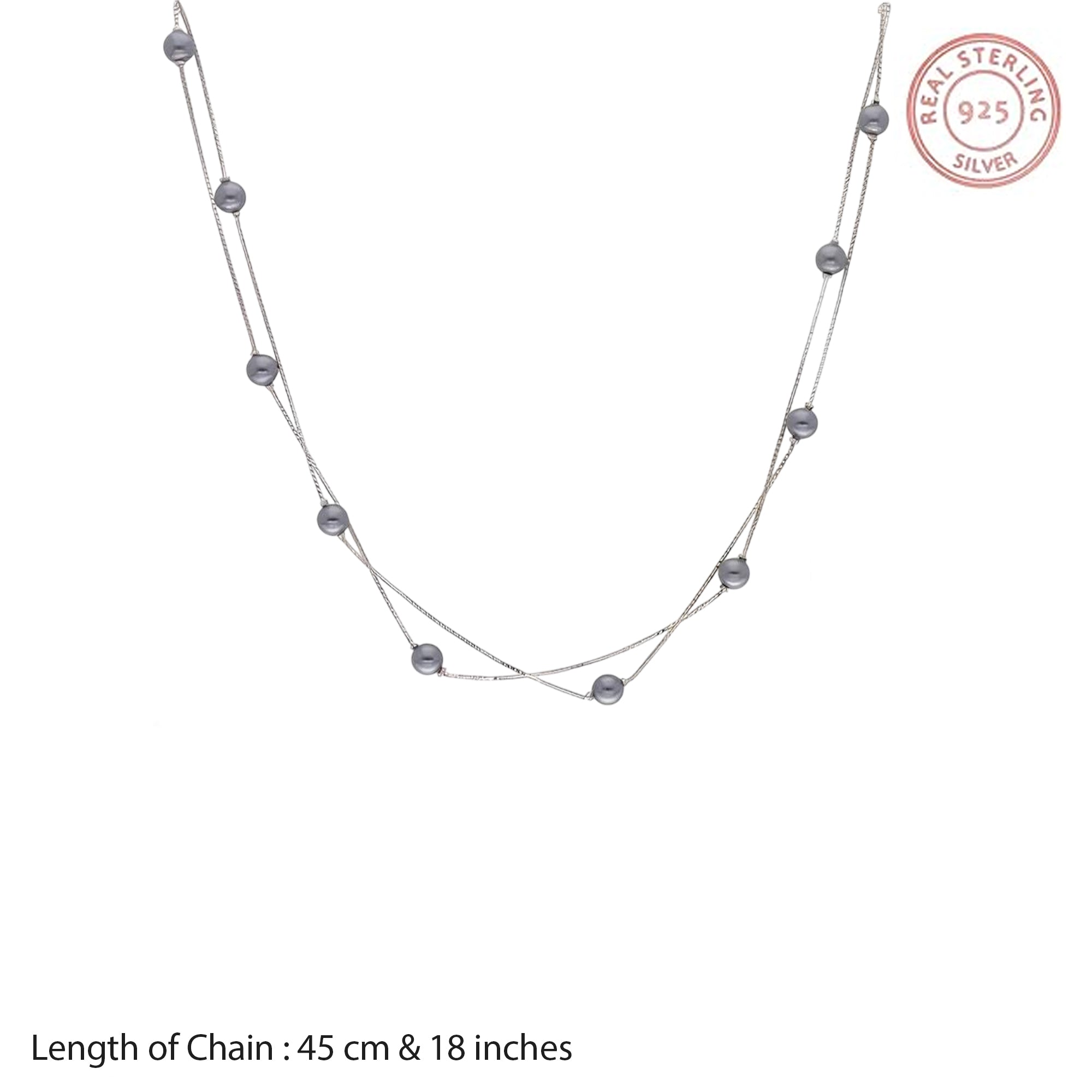 Double-Strand Silver Chain Necklace