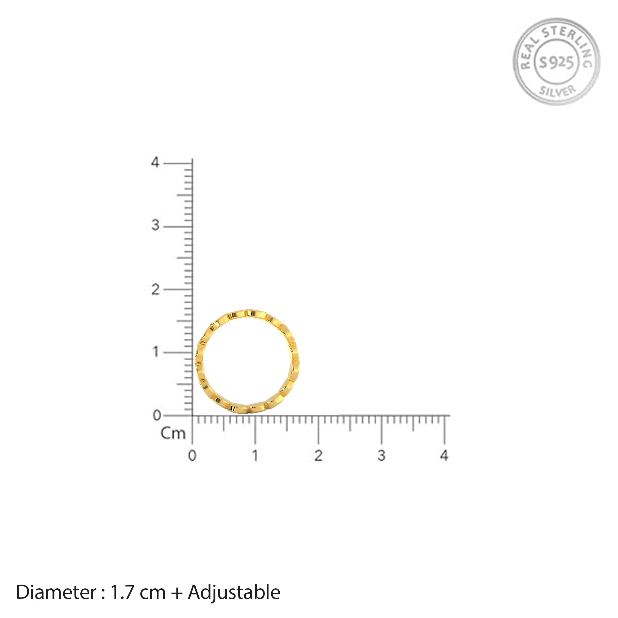 Gold Disc Stacking Ring – 925 Sterling Silver