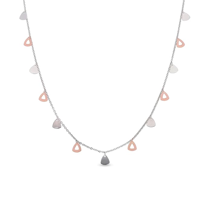 Dual-Tone Teardrop Charm Necklace