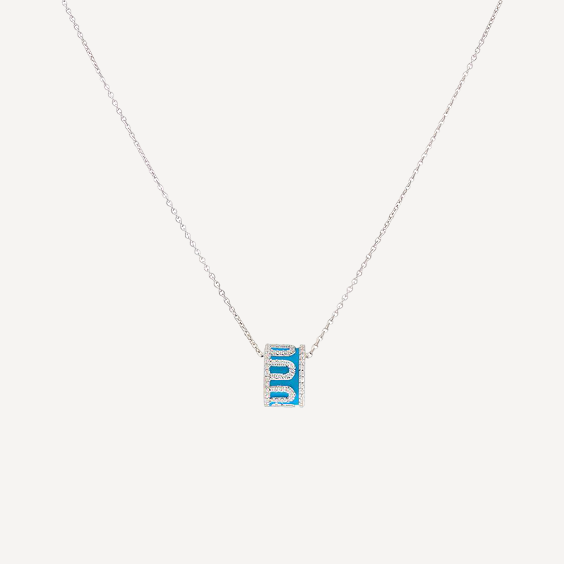 Scorpio Zodiac Pendant Necklace – Blue Enamel with Silver Detailing