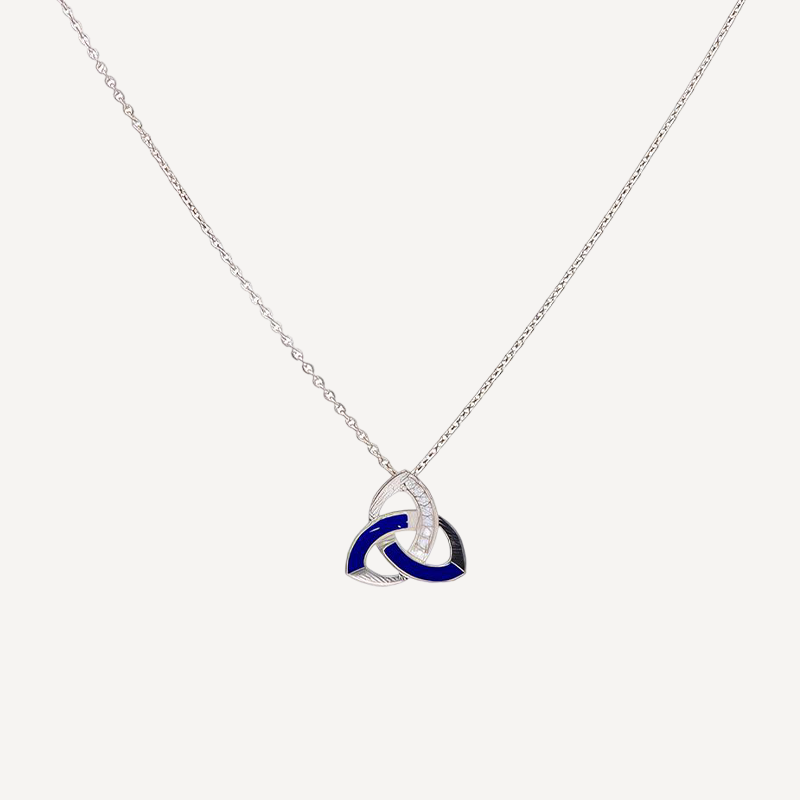 Blue Evil Eye Necklace – Enamel Protection Pendant on Silver Chain