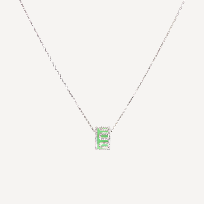 Scorpio Zodiac Necklace – Green Enamel Charm on Silver Chain