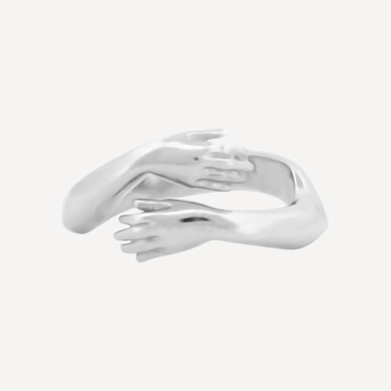 925 Sterling Silver Adjustable Hug Ring for Women