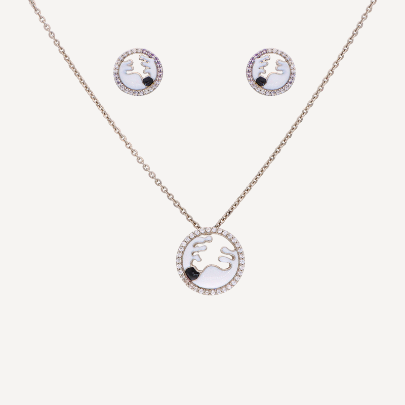 Ocean Wave Pendant & Earrings