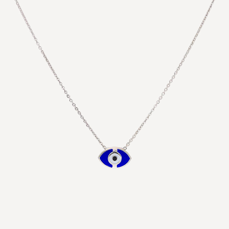 Silver Blue Evil Eye Necklace