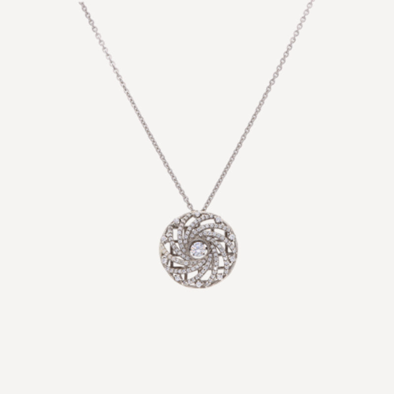 Elegant Swirl Pendant Necklace with Cubic Zirconia – Timeless Sparkle