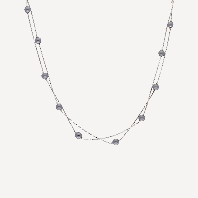 Double-Strand Silver Chain Necklace