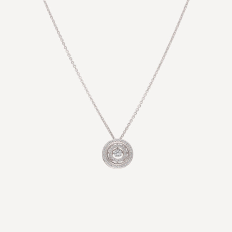 Sterling Silver Pink Enamel Heart Pendant Necklace