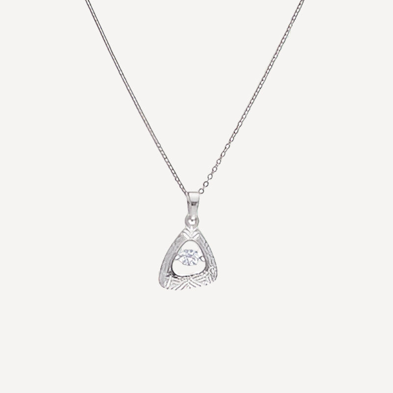 Sterling Silver Textured Triangle Pendant Necklace
