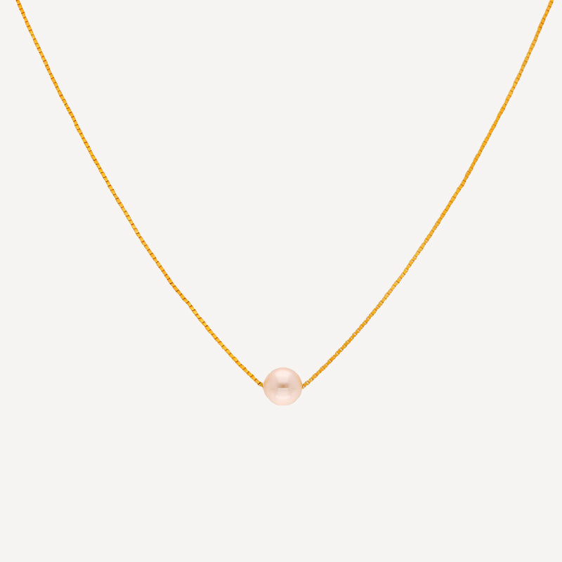 Silver Knot Necklace with Green Enamel and Gold-Tone Coating