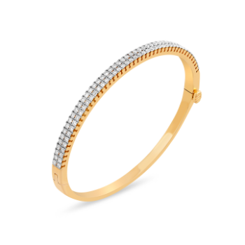 bangle type Daimond bracelet of 14K yellow gold