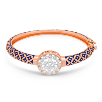 Designer Blue Diamond Bracelet in 14K Rose gold