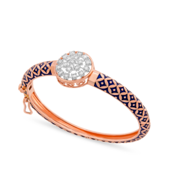 Designer Blue Diamond Bracelet in 14K Rose gold