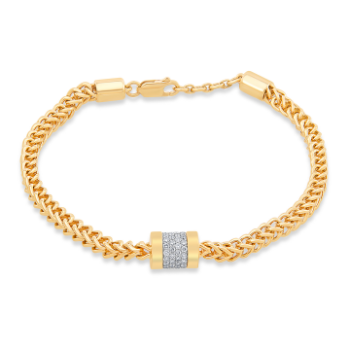 chain style diamond bracelet in 14k yellow gold