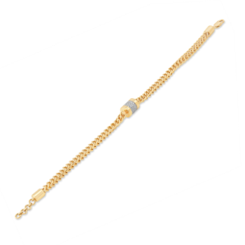 chain style diamond bracelet in 14k yellow gold