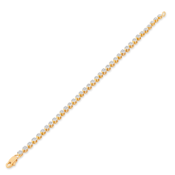 Loose hollow diamond bracelet in 14k white gold