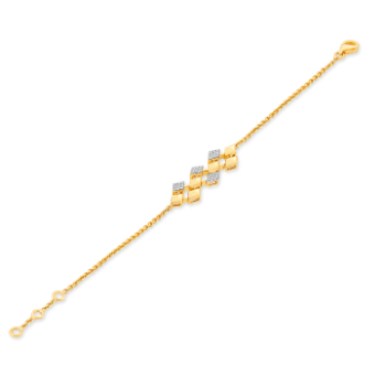Delicate Designer diamond bracelet in 14k whtie gold