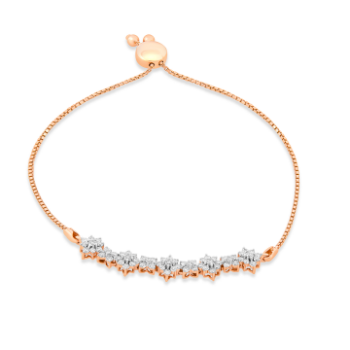 Delicate cluster Diamond bracelet in 14K Yellow Gold