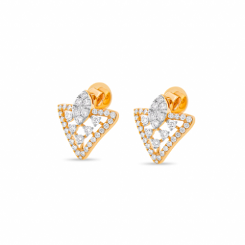 exotic diamind earrings in 14K Yellow Gold