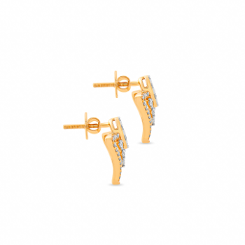 exotic diamind earrings in 14K Yellow Gold