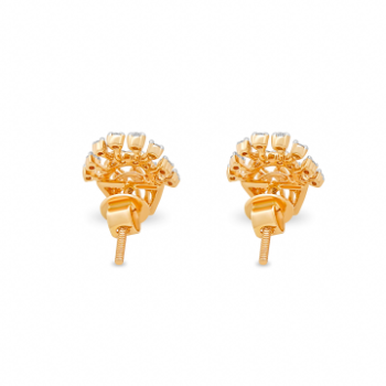 Glitzy Diamond Earrings in 14K Yellow Gold