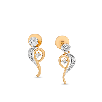 Delicate 14K Yellow Gold Diamond Stud