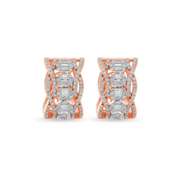 Exclusive Intricate Diamond setup 14 K Rose Gold Stud