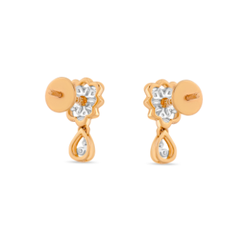 Daimond Earrings with drop with 14K Yellow Gold