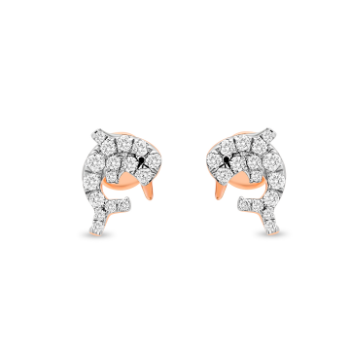 Mermaid diamond earrings in 14  Kt Rose gold