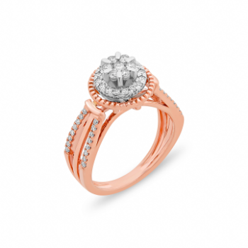 Crown Diamond ring in 14K Rose gold