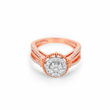 Crown Diamond ring in 14K Rose gold