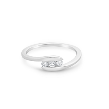 Minimalist Trios  Daimond Ring in 14K White Gold