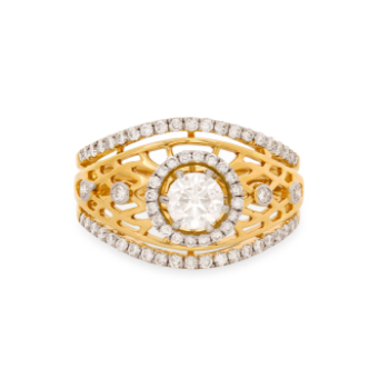 Crown Yellow Gold 14K Diamond Ring