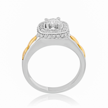 Harmony of Gold Diamond Ring ,14kt Two Tone Gold