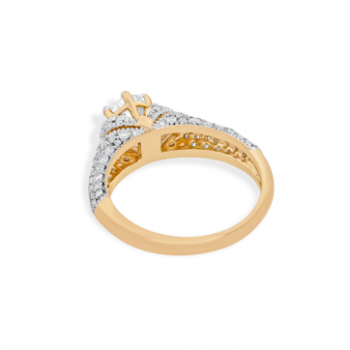 Solitaire Diamond Halo, 14KT Gold Ring