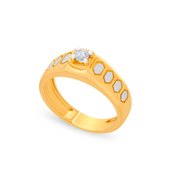 Men’s Uno Diamond Ring in 14K Yellow Gold