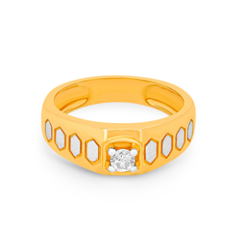 Men’s Uno Diamond Ring in 14K Yellow Gold