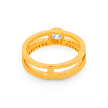 Men’s Circular Setup Diamond Ring in 14K Yellow Gold