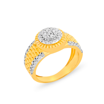 Men’s Ceremonial Diamond Ring in 14K Yellow Gold