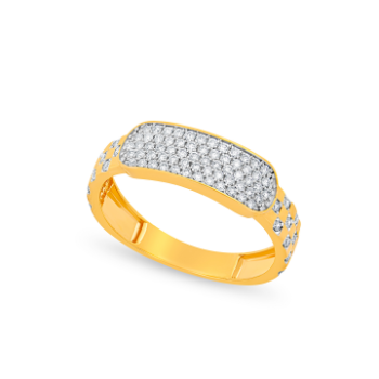 Sparkling Head Turner Diamond Ring in 14K Yellow Gold