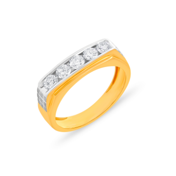 Minimalistic Sequential 5 Diamond Ring 14Kt Yellow Gold